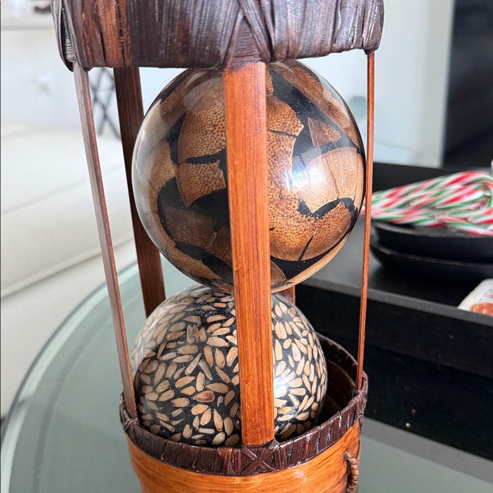 Decorative Wooden and Glass Sphere